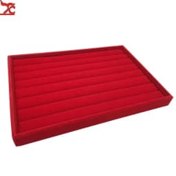 35X24X3Cm Flannel Jewelry Tray 100 Digit Ring Display Storage Jewelry Display Props Ring Trays Dedicated Dustproof Plastic Cover
