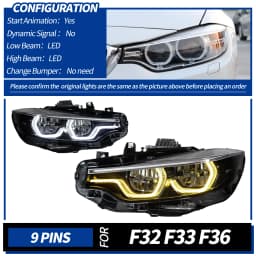 AKD Car Lights for BMW F32 LED Headlight 2012-2020 F36 F82 F33 F80 LED Head Lamp with CSL Yellow DRL Automotive Accessories