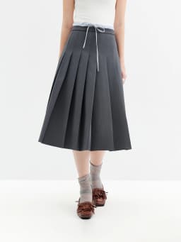 FSLE 2026 Autumn New Arrival Women's Plaid Spliced High-Waisted A-Line Skirt Elegant Blazer Style Pleated Skirt OL style Skirts