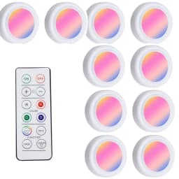 LED Puck light Remote Control 16 Color Changeable Dimmable Wireless Touch Sensor Battery Operated Kitchen Hallway Ambient light