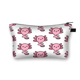 Cute Animal Sea Otters Axolotl / Ferret Pattern Cosmetic Bag Women Makeup Bags Zipper Cosmetic Cases Girl's Lipstick Holder Gift