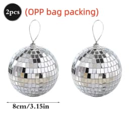 20PCS 4D Silver Ball Party Mirror Ball Cool Reflective Christmas Tree Decoration Suitable for Wedding Parties Dance Music