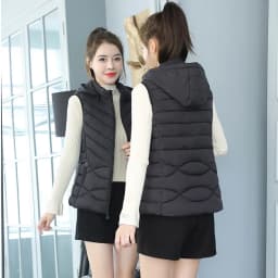 Solid Short Style Vest for Women Cotton Padded Women's Winter Sleeveless Jacket with Zipper Stand Collar Casual Coats