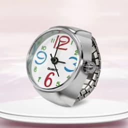 New Ring Watch Hot Selling Creative Arabic Numeral Scale Circular Dial Alloy Shell Finger Couple Men's And Women's Styles