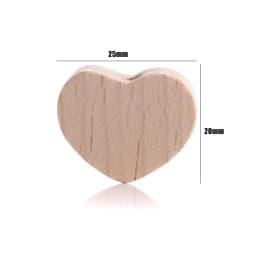10Pcs Beech Beads Heart Butterfly Rainbow Elephant Flower Animal Wooden Beads for Bbay Chew Teether Beads Pacifier Clips Chain