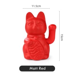 5.9 Inch Ceramic Lucky Cat Waving Arm Maneki Neko Beckoning Cat for Fortune Luck Wealth Prosperity Decoration Fengshui Ornament