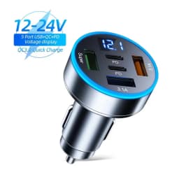 350W USB Car Charger PD QC3.0 USB C Car Phone Charger Type C Adapter for iPhone Samsung Huawei Xiaomi Quick Charge 