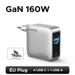 UGREEN 160W GaN Charger With Smart Display AVS PD 3.1 140W QC4.0 For MacbookPro Laptop iPhone 17 16 iPad Tablet SamsungS25 Ultra
