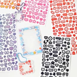 MOHAMM 1 Sheet Funny Pixel Heart Stickers for DIY Photo Cards Carft Scrapbook Diary Planners Poster Decoration