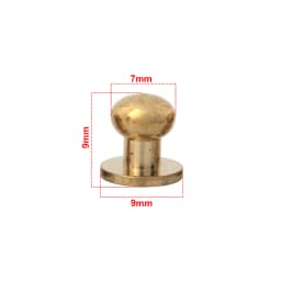 10pcs Solid Brass Sam Browne Style ball Rivets Sam Brown Button Round Head Ball Post Studs Buckle DIY Leather Craft Accessories