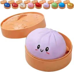 Glitter Dumpling Squeeze Box Soft Baozi Squeeze Toy For Role Play And Stress Relief With High Elasticity