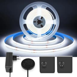 Dual Wireless Moveable PIR Motion Sensors 10M 5M COB Strip Light Set DC24V 320LEDs/M High Bright For Bedroom Corridor Stairs