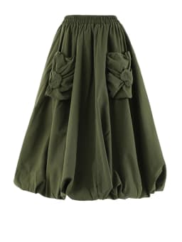 [EAM] High Elastic Waist Khaki Pocket Shaped A-line Casual Half-body Skirt Women Fashion Tide New Spring Autumn 2026 CPG2082