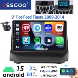 ESSGOO 9" Android 15 Car Stereo Radio For Ford Fiesta MK6 2008-13 Carplay Android Auto GPS Navi AI Voice ChatGPT BT FM RDS WIFI