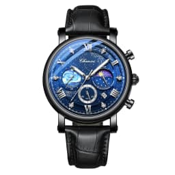 Men's quartz watch Leather strap waterproof watch Van Gogh Starry Sky decorated dial Chronograph Stopwatch Calendar available