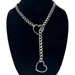 Punk Rock Exaggerate Personality Heart O-Ring Slip Chain For Women Girls Simple Versatile Long Necklace Jewelry Accessories Gift