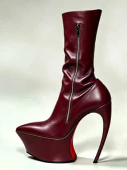 Ladies' Thick Soled Pointed Platform, High Heels, Short Boots, Party Runway, Sexy Fashion Boots, Autumn and Winter Leather Boots