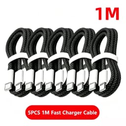 5PCS USB C to USB C 120W Fast Charging Cable, Durable Braided Wire, For iPhone 17 16 15 Samsung Huawei Xiaomi Etc
