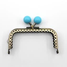 8.5cm Small Beads Antique Bronze Square Metal Purse Frame Handle for Clutch Bag Handbag Accessories Making Kiss Clasp Lock