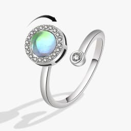 SMJEL Flower Shiny Rhinestone Rotatable Fidget Spinner Ring for Women Anti Anxiety Butterfly Animal Design Anti Stress Accessory