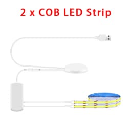 6/5/4/3/2/1 Pcs 5V COB LED Strip Light With USB Penetrating Wood Touch Dimmer Switch For Acoustic Panel Cabinet Shelf Lighting