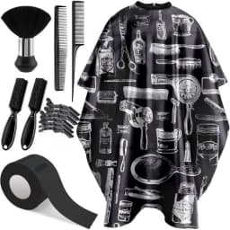 WANMEI Barber Cloak Set with Dust Removal Brush and Comb Professional Barber Accessories Clean Supplies Salon Haircut Styling