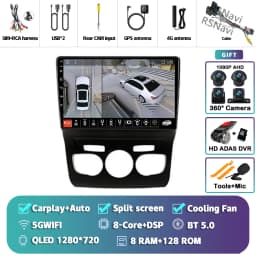 Android 16 Carplay DSP WIF+4G Car Radio GPS Multimedia Player For Citroen C4 C4L DS4 2013 2014 2015 2016 2017 Stereo 360 Camera