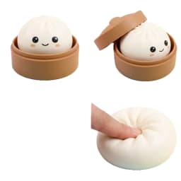 New 9 Styles Glitter Dumpling Glitter Dumpling Squishy with Box Dumplings Sensory Squeeze Toy for Stress Relief