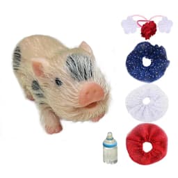 12cm Cute Mini Reborn Piglet Full Body Silicone Piglet Dolls With 3 Sets Mini Outfits for Each Bebe Reborn Smile Piglet