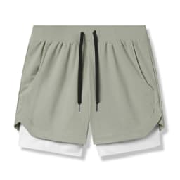 Men's 2-in-1 Running Shorts Quick Dry Gym Sports Shorts Double Layer Breathable Beach Fitness Inner Lining Summer 2025