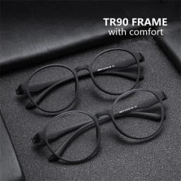 Ultralight TR90 Computer Anti Blue Light Glasses for Women and Men Retro Screw Free Design Big Round Frame Reading Glasses