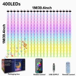 Christmas Gifts!! Smart Curtain Lights with APP Control Music Mode IP65 Waterproof Outdoor Christmas Lights Home Decor