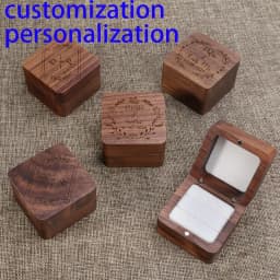 Custom Wooden Ring Box Personalized Engagement Wedding Rings Bearer Case Valentines Day Gift for Couples