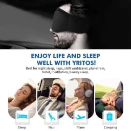 Bluetooth 5.3 Sleep Mask Headphones, Wireless Music Sleeping Eye Masks, Comfort for Side Sleepers, Cool Gadget & Unique Gift