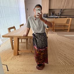 Printed Women's Midi Skirt Wrap Skirt Side Button Wrap Around Skirt Oil Painting Floral Skirt Daily Fashion Wear