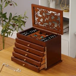 Big Size Wood Jewelry Storage Box Drawer Ring Necklace Jewelry Boxes Organizer Case Earrings Display Bangles Tray Accessories