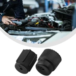 2pcs Replacement Dust Covers Car AC Valve Cap Kit With High 16mm And Low 13mm Charging Port AC System -Caps Accessories