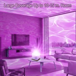 LETOUR Rotating Water Ripple Table Lamp USB Rechargeable Aurora Cube Night Light 16 Color Changeable Ocean Wave Galaxy Projector