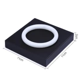 Black PU Leather Jewelry Display Riser Window Counter Top Presentation Board Organizer Showcase Collectible Necklace Holder Base