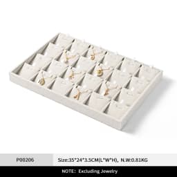Oirlv Linen Multi-function Flat Jewelry Tray Stackable Jewelry Drawer Organizer Bracelet/Watch/Earrings Showcase Jewelry Holder