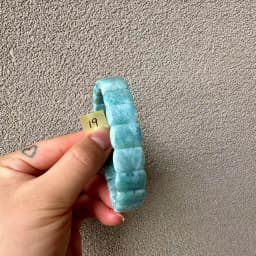 2026 AAA Grade Natural Larimar/Copper Pectolite Bead 10x14mm Bracelet Dominicana Genuine Larimar Gemstone Bangle Woman Wholesale