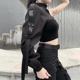 Reflective Asymmetric Short Jacket Women's Long Sleeve Arm Cover Functional Style Cool Trendy Half-length Cover up