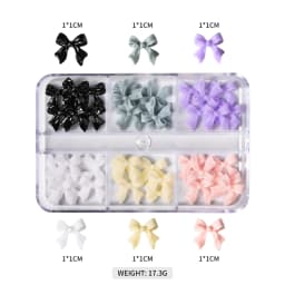 6 Grids Transparent Crystal Nail Pile Diamond Luxury Heart Square Nail Art Rhinestones Gems Sparkle Glass Nail Stones DIY Charms