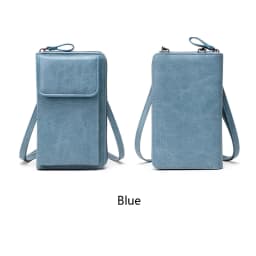 MIYIN Multi Functional Retro Style PU Leather Crossbody Bag Fashionable Solid Color Mobile Phone Bag Womens Casual Shoulder Bag