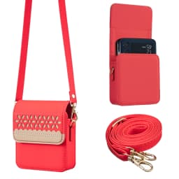 Luxury Embossed Small Flower Universal Bag Case For Samsung Z flip 7 6 5 4 3 7Fe Long Lanyard Shoulder Strap Back Cute Cover
