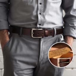 Personalized Belt Gifts for Father's Day Him Custom Text Engraved Genuine Leather Belts【Confirm Text Via Chat Before Ordering】