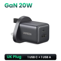 UGREEN 20W GaN Charger PD3.0 QC3.0 Mini USB C Phone Charger For iPhone 16 15 14 Pro Max Samsung S25 Xiaomi Tablet iPad Air Pro