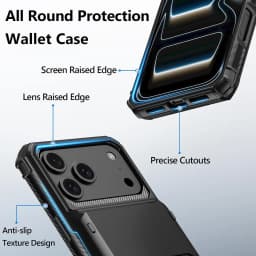 Case For iPhone 18 Pro Max 17 16 Pro Max 15 14 13 12 Heavy Duty Wallet Hidden Flip Slot Protective Hard Back Covers Coque Fundas