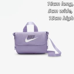 Nike Small Shoulder Bag with Adjustable Strap, Zipper Closure, Compact and Lightweight, Single Shoulder Crossbody Bag, Women's Model, Purple Fq5815-515