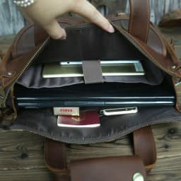 Vintage Mens Briefcase Genuine Cowhide Leather 15" PC Laptop Bag Crazy Horse Leather Business Messenger Bag Work Tote for man